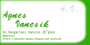 agnes vancsik business card